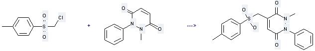 1-Methyl-2-phenyl-1, 2-dihydro-pyridazine-3, 6-dione can be used to produce 2-Methyl-1-phenyl-4-(toluene-4-sulfonylmethyl)-1, 2-dihydro-pyridazine-3, 6-dione.